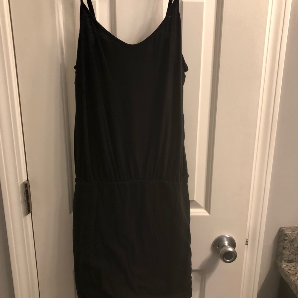 Strappy T dress with banded bottom